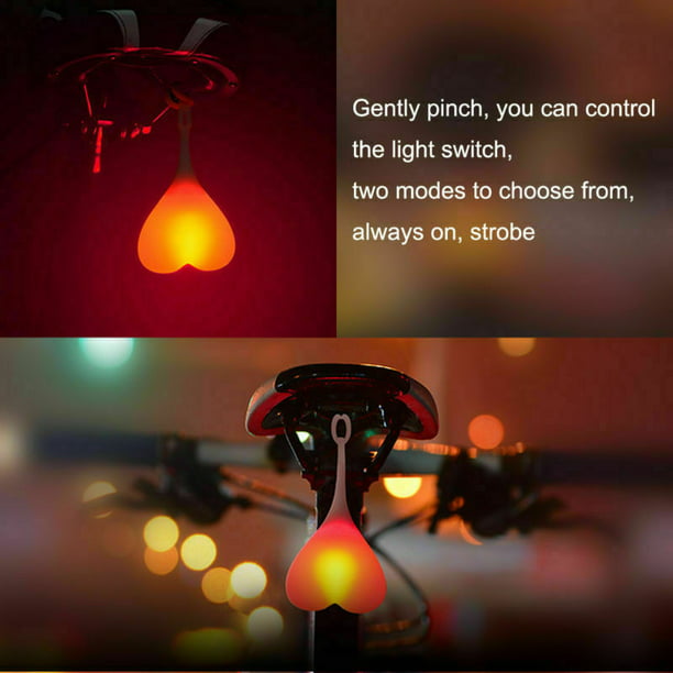 Silicone Bike Back Rear Tail Light Bicycle Cycling LED Light Heart Ball Egg Lamp